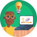 laptop,art and design,bulb,light bulb,designer,design thinking,open laptop,graphic designer,lighting bulb,designing